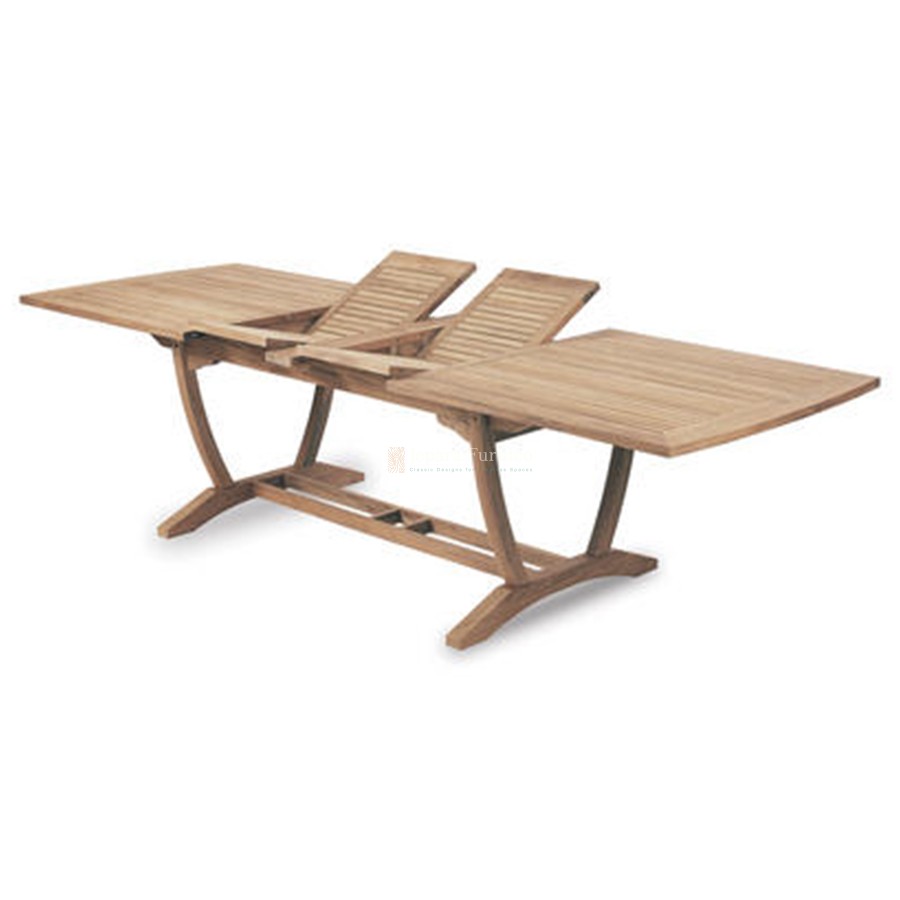 Rectangular Table Double Column Teak DOUBLE Extending Table Rectangular Conform | Jepara Furniture